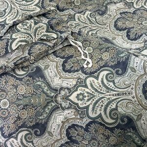 Pottery Barn Blue and Cream Paisley Duvet Cover